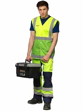 Жилет мужской рабочий сигнальный модель Ж-4-1 - производство Казахстан