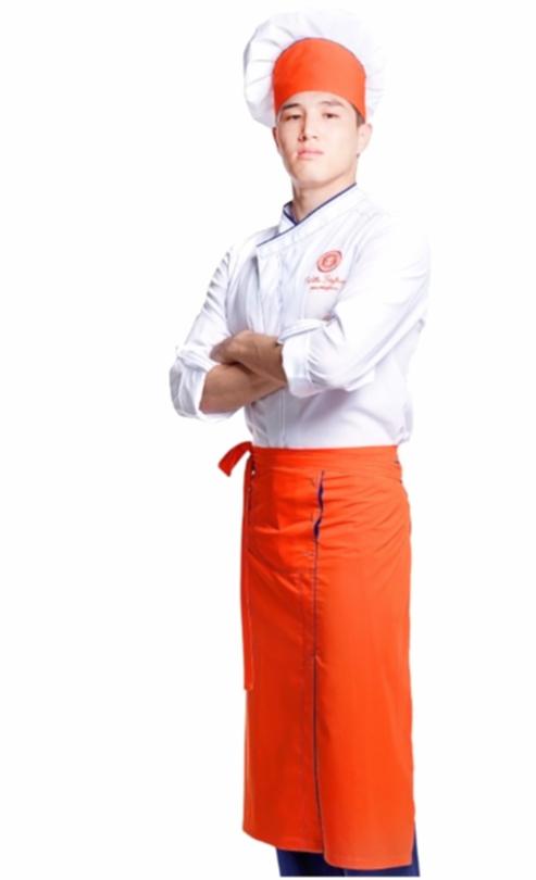 Костюм поварской мужской: китель КП-26-5, фартук Ф-49, брюки БРМ-2-2, колпак ГУ-23