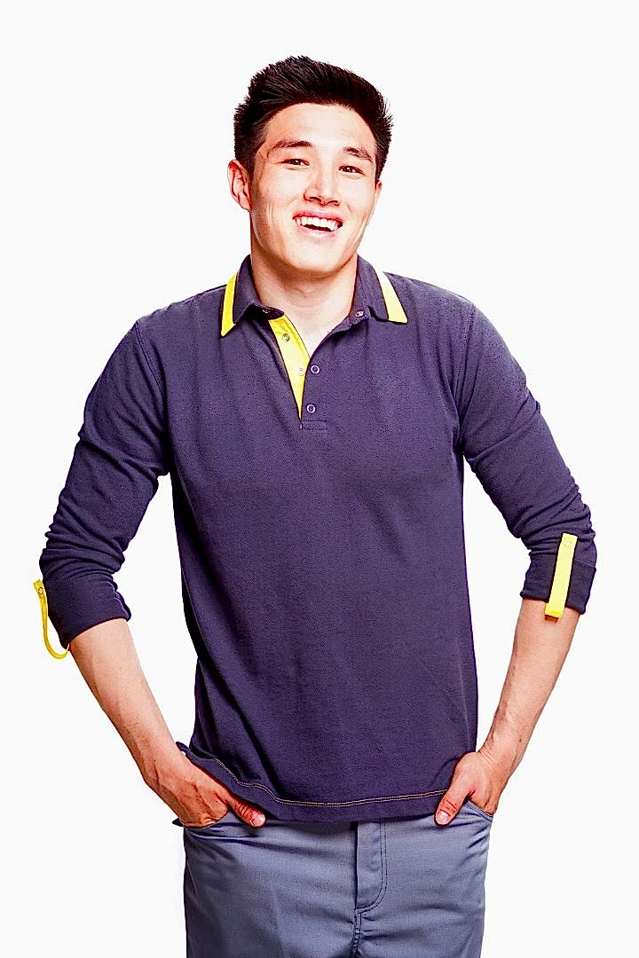 Рубашка-поло мужская с длинным рукавом М-1-1